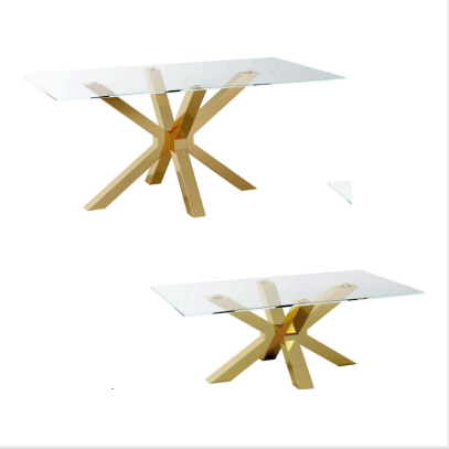 CLEAR GLASS WITH GOLD STAINLESS LEG Meubelset