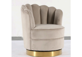 Rosa stoel goude detail taupe