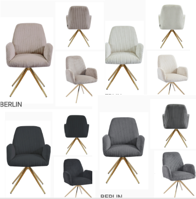 Eetkamerstoel berlin gouden poten