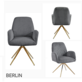 Eetkamerstoel berlin gouden poten