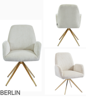 Eetkamerstoel berlin gouden poten