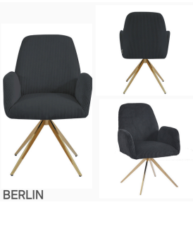 Eetkamerstoel berlin gouden poten