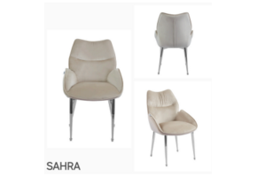 Sahra eetkamerstoel zilvere poten