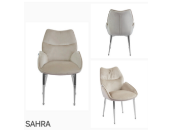 Sahra eetkamerstoel zilvere poten