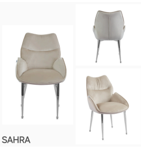 Sahra eetkamerstoel zilvere poten