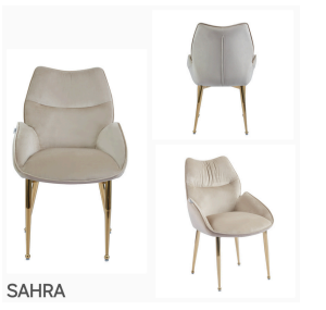 Sahra eetkamerstoel gouden poten