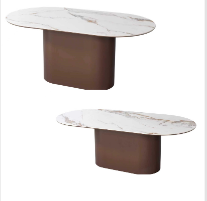 BROWN ISABELLA STONE TOP ovale meubelset