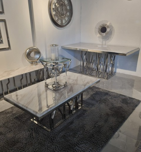 meubelset marmer zilver