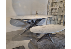 Meubelset ovaal marmer zilver