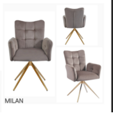 eetkamerstoel milan gouden poten