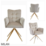 eetkamerstoel milan gouden poten