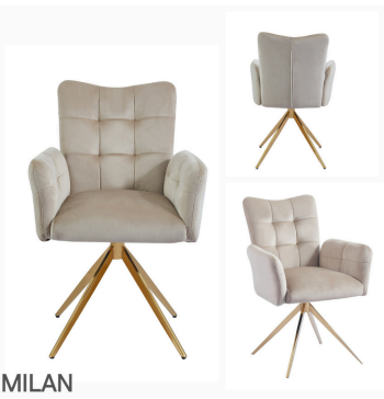 eetkamerstoel milan gouden poten