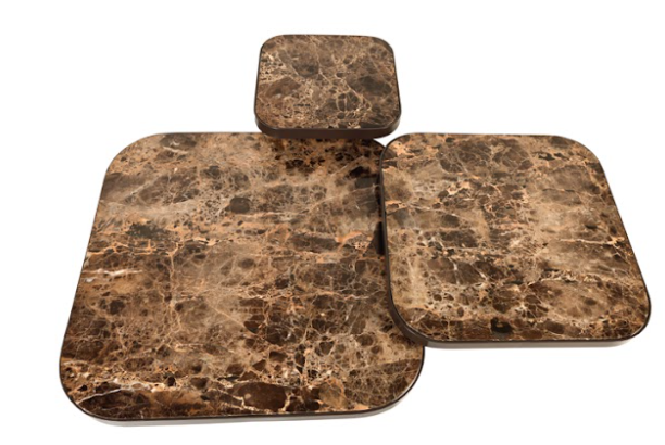 Bassalt salontafel 3 delig anodic brown matt