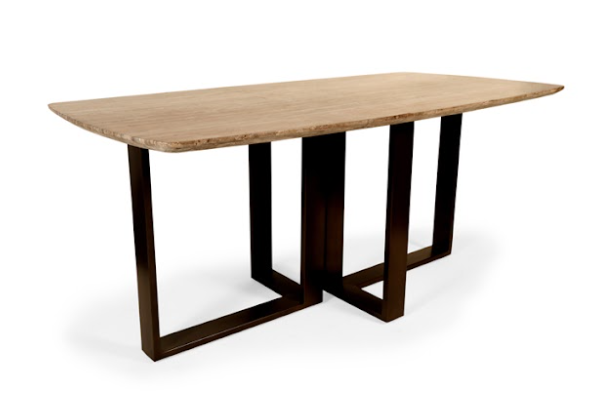 Fabien sea eettafel travertine bruin