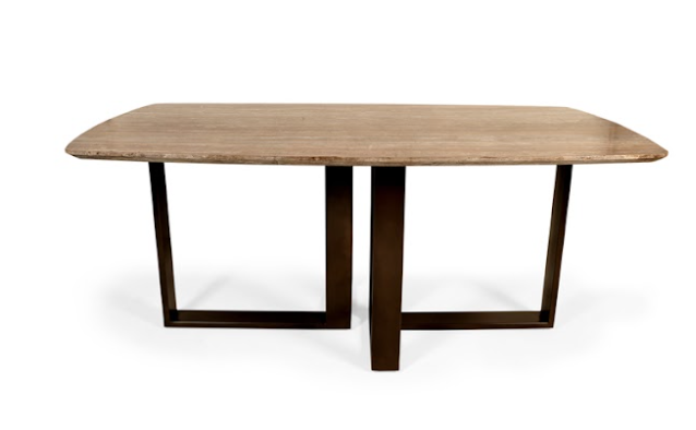 Fabien sea eettafel travertine bruin