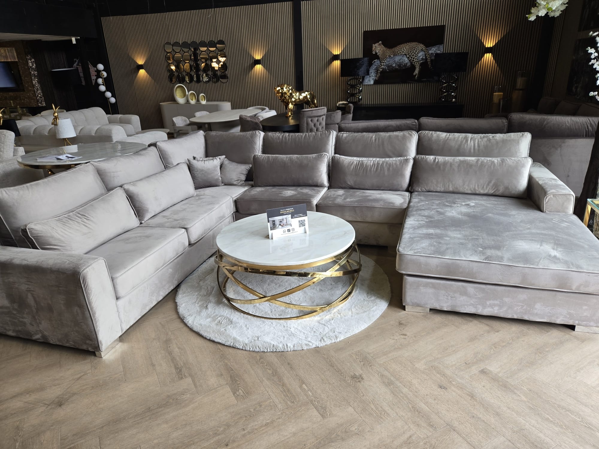 Velvet bankstel Taupe