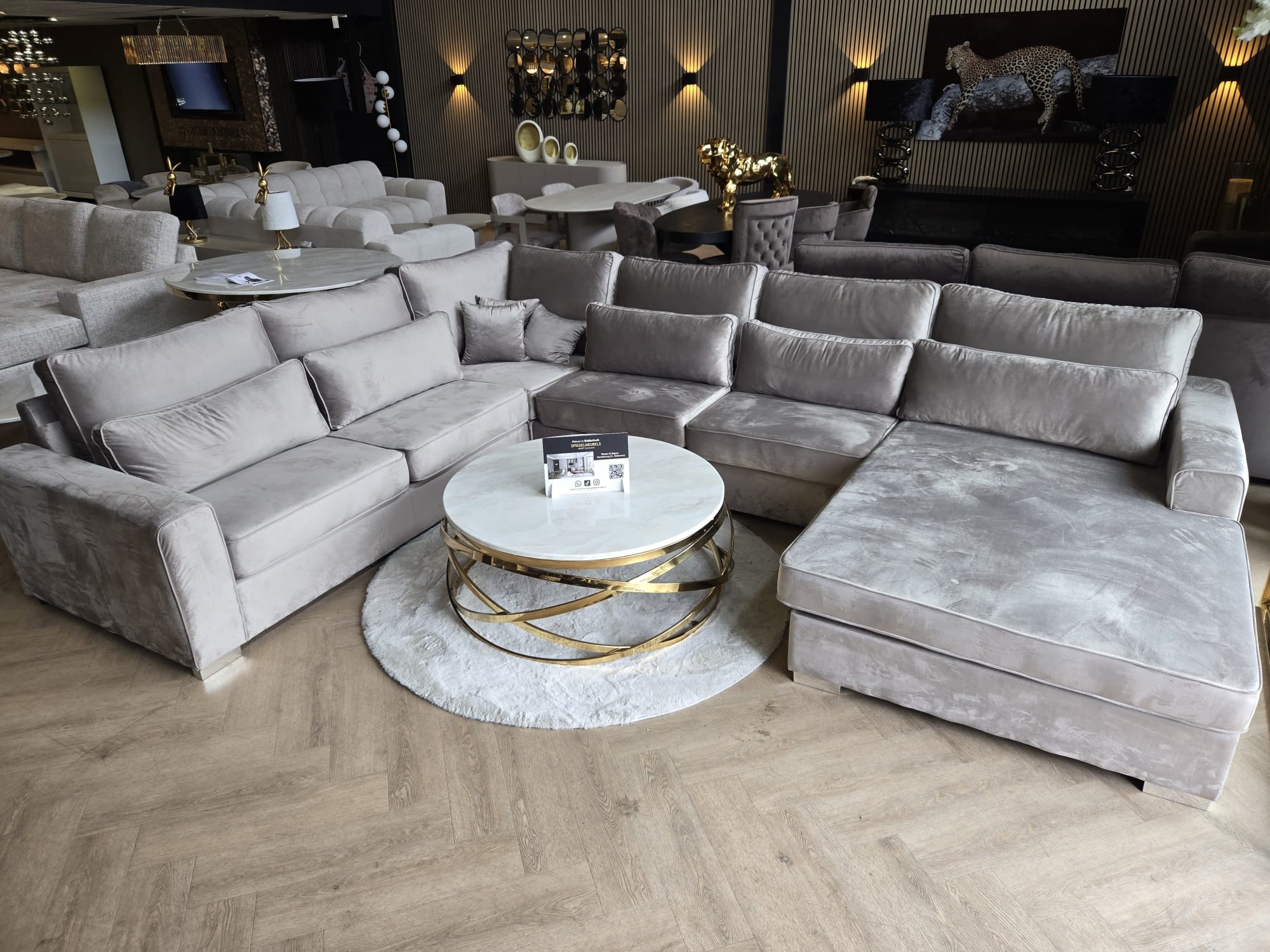 Velvet bankstel Taupe