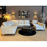 Romano u-bankstel  met tafel ertussen beige