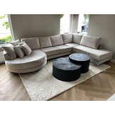 U-bank  Laura  met ronde lounge taupe