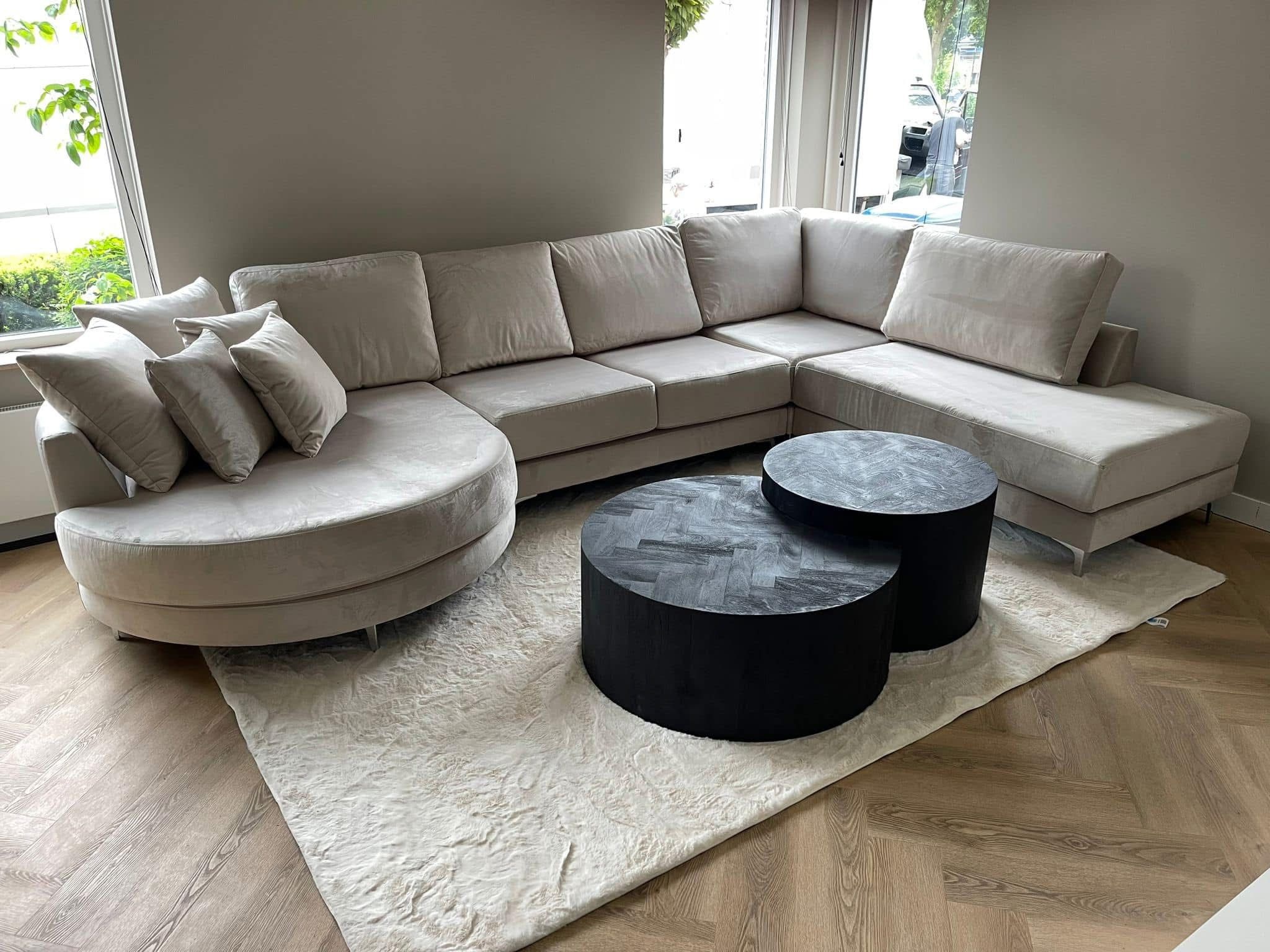 U-bank  Laura  met ronde lounge taupe