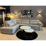 Klassiek bankstel met lounge en knopen Taupe