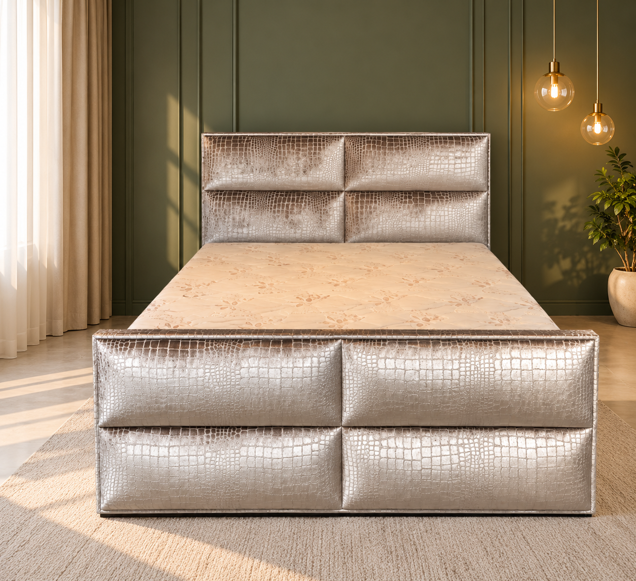 Venus  Croco Boxspring Taupe