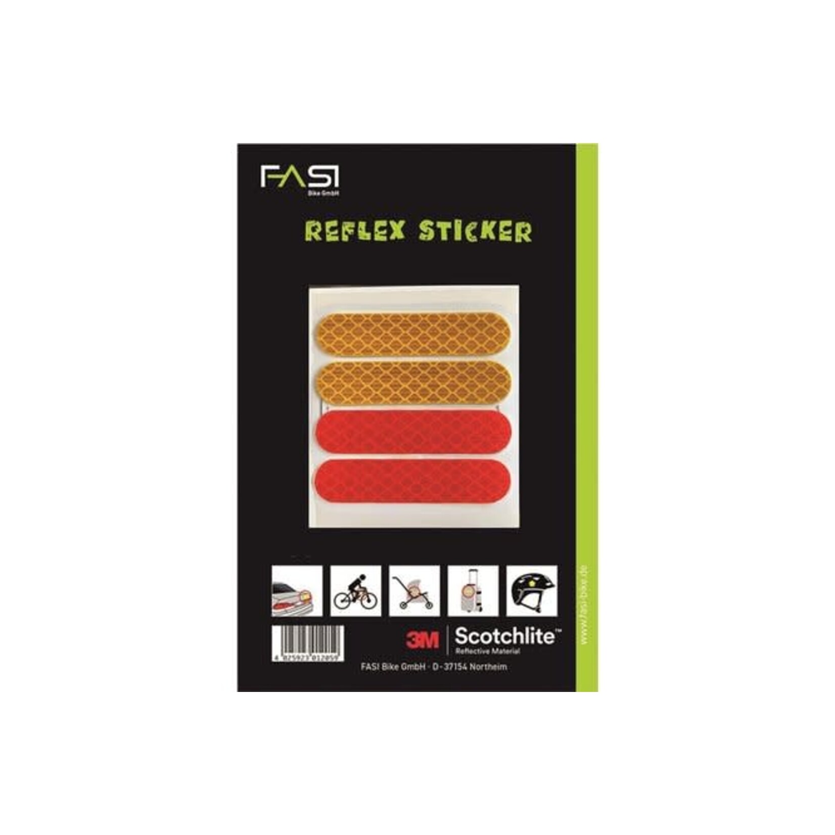 FASI Fasi reflektierende selbstklebende Folie 3M Scotchlite gelb/rot