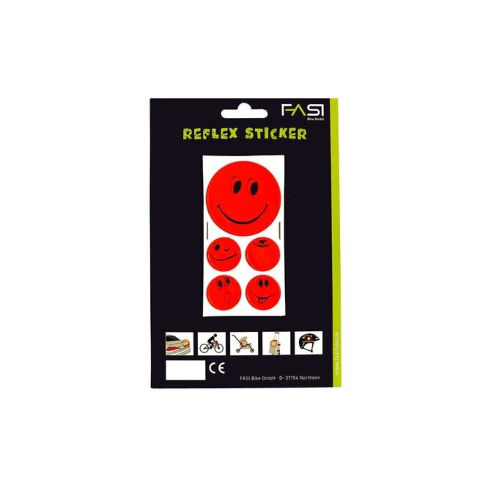 FASI Fasi reflektierende smiley selbstklebend rot