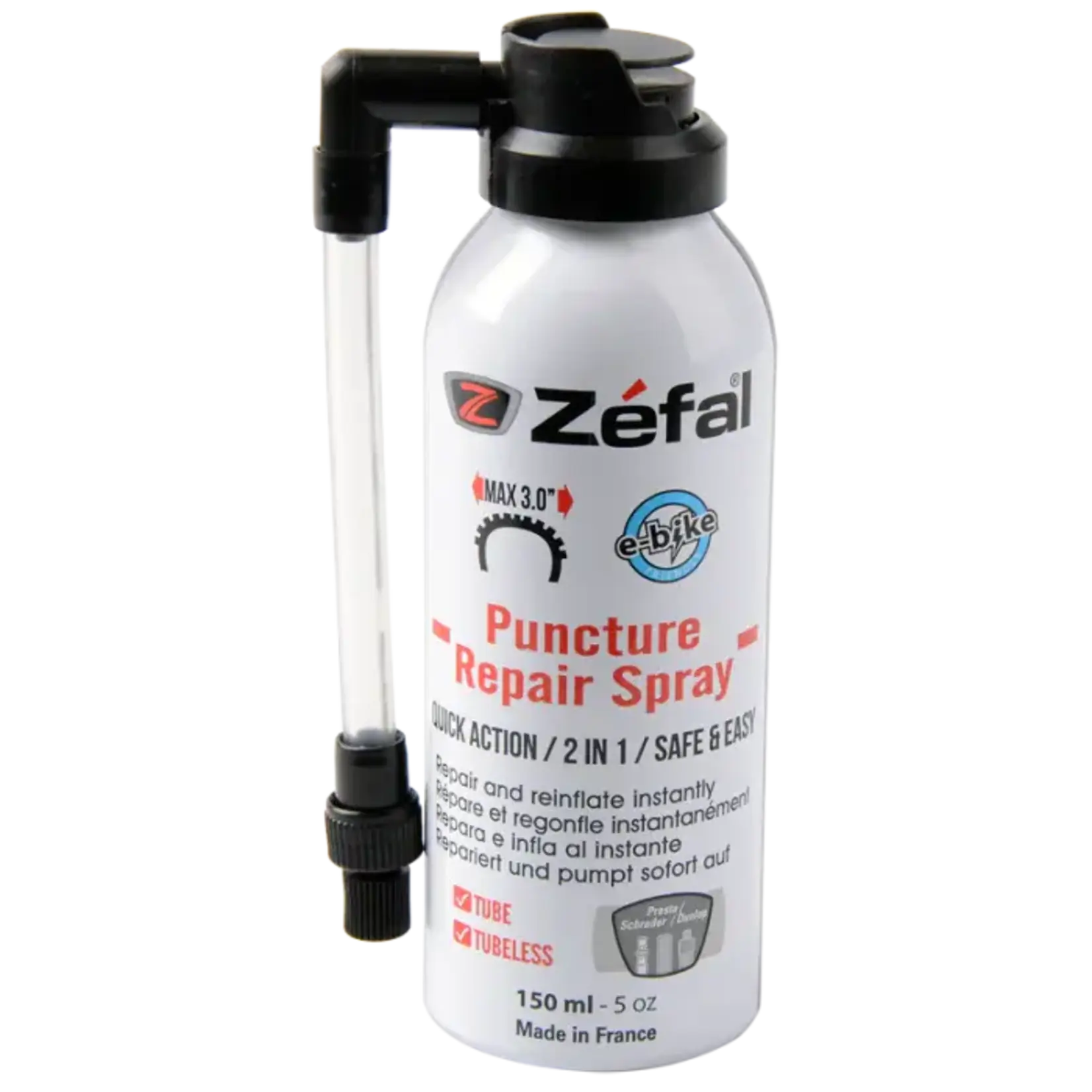 Zefal Pannenschutz, REPAIR SPRAY, 150 ml, repariert und pumpt, 2 bar, Schrader/Presta
