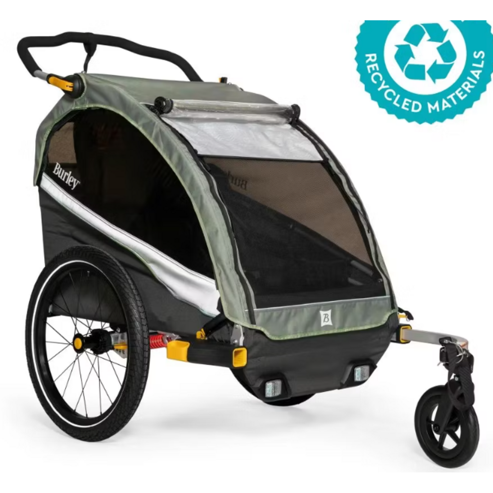 Burley Burley D'Lite X, Grau-Grün Kinder-Fahrradanhänger 2 Kind