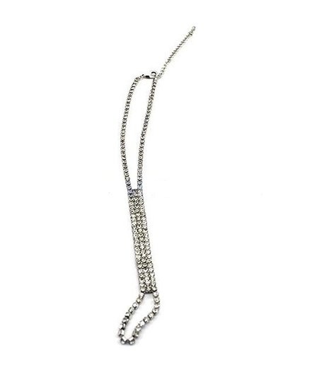 zilver met strass voetsieraad