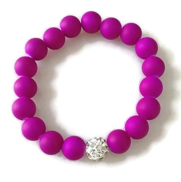 Kralenarmband paars disco