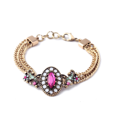 Vintage armbandje roze