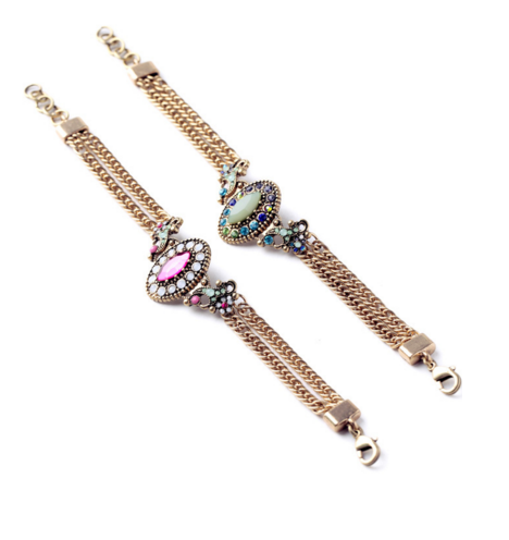 Vintage armbandje roze
