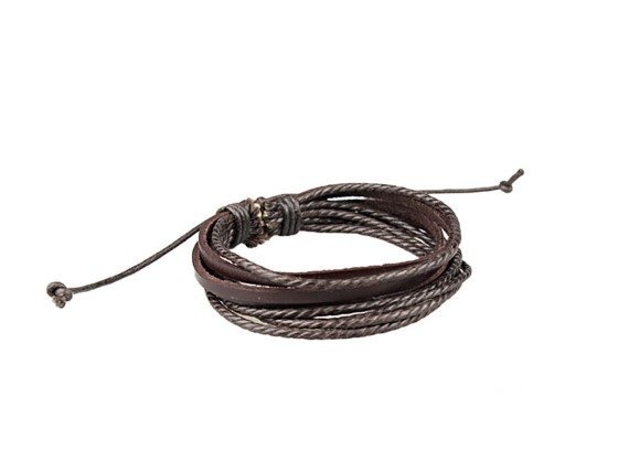 Leren multilayer armband bruin