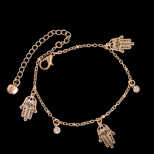 Enkelbandje hand met strass