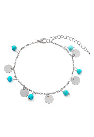 Turquoise howlite natuursteen enkelbandje