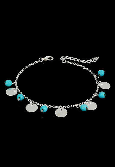 Turquoise howlite natuursteen enkelbandje