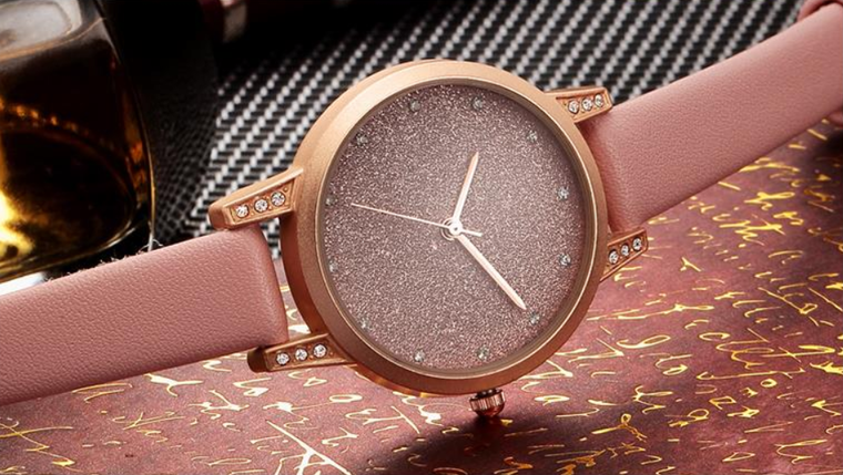 Rebirth Horloge strass Roze RE018