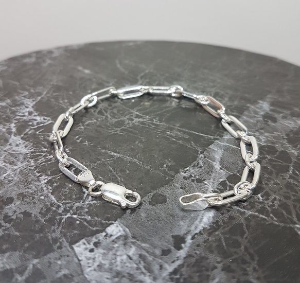 Zilveren armband lange schakels