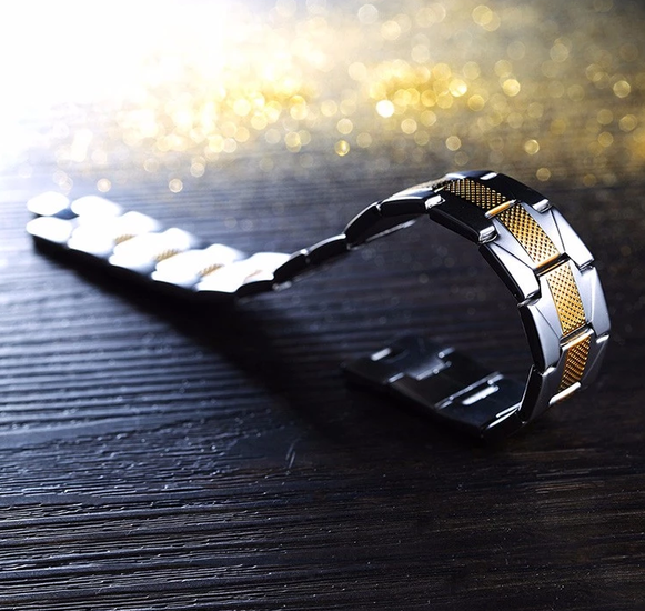 Heren armband met goudkleurig accent