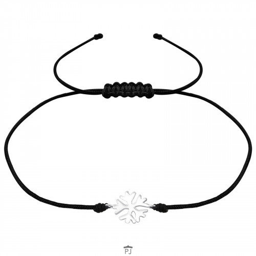 Sneeuwvlok armband koord 925 zilver