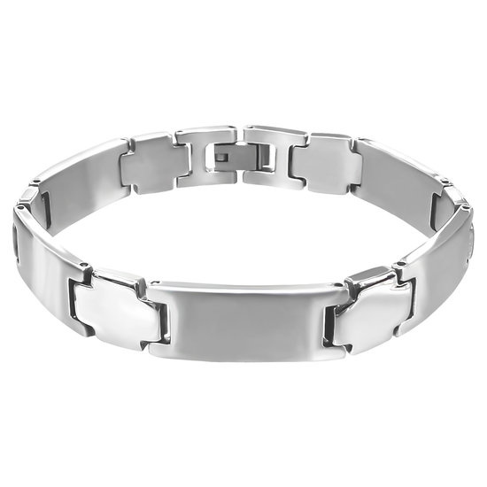 Heren armband rvs half mat
