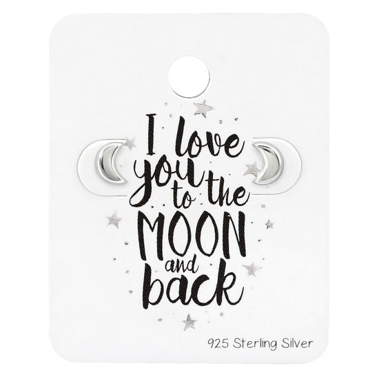 Zilveren Oorbellen love to the moon