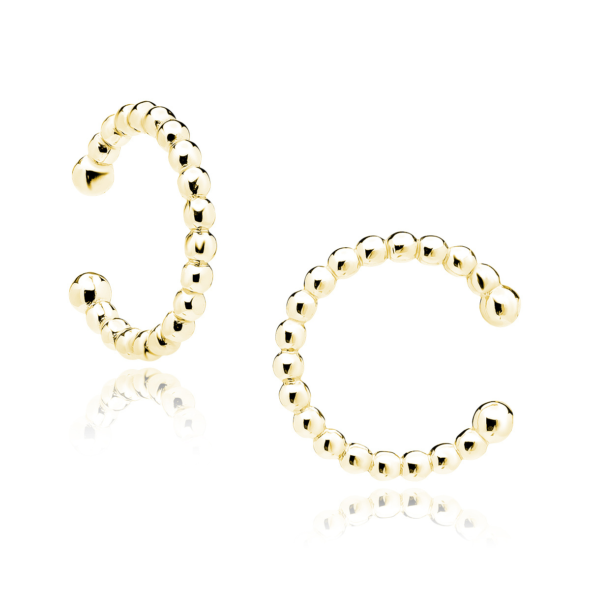 Goldplated earcuff balletjes ring