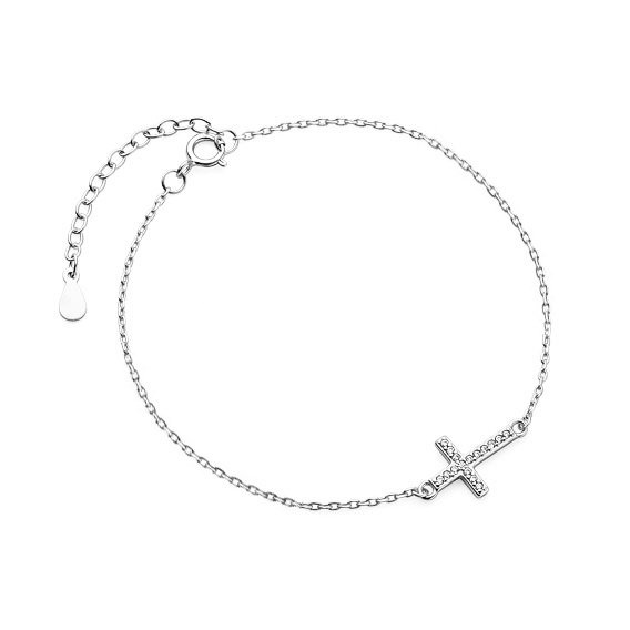 Kruis schakelarmband 925 zilver
