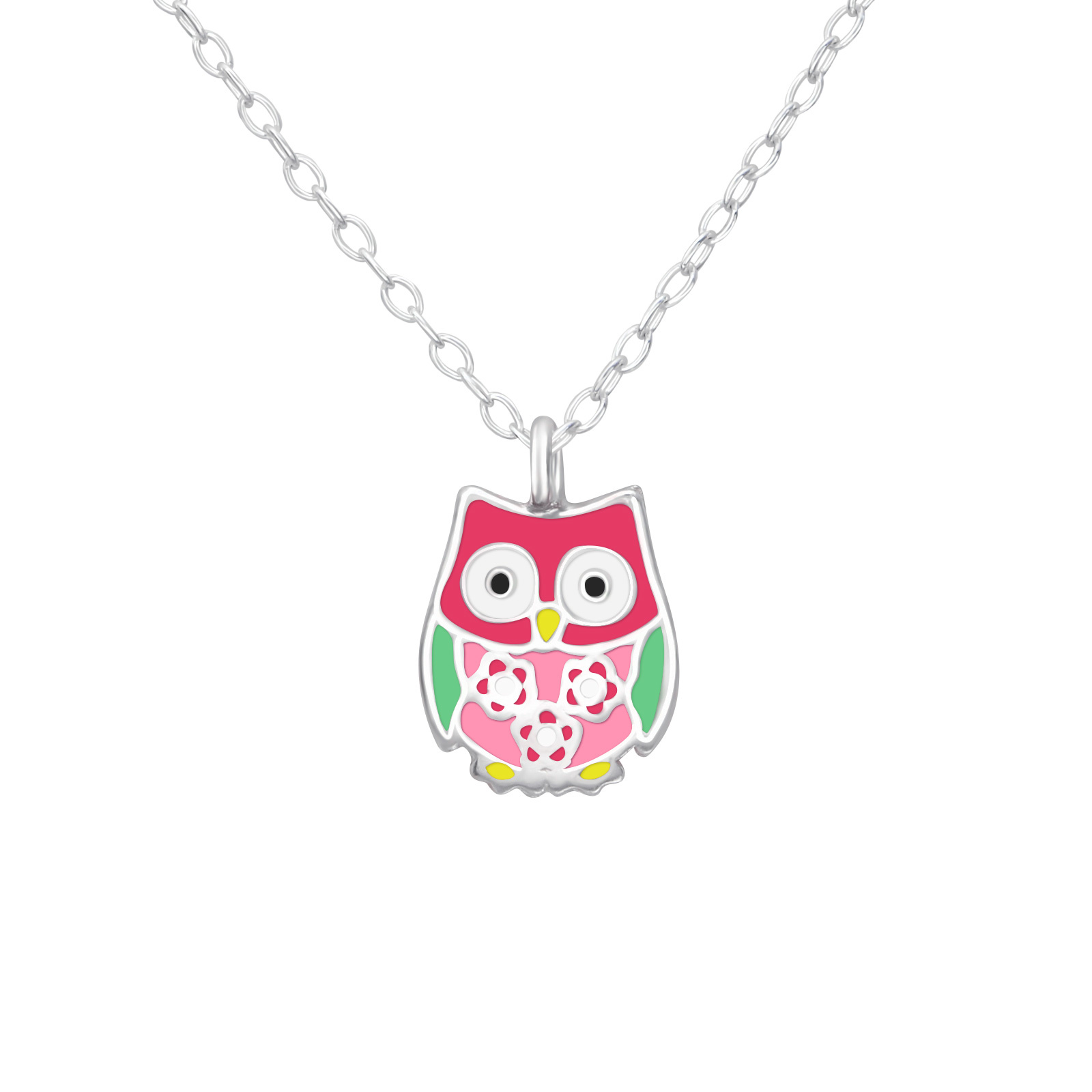 Zilveren kinderketting uil