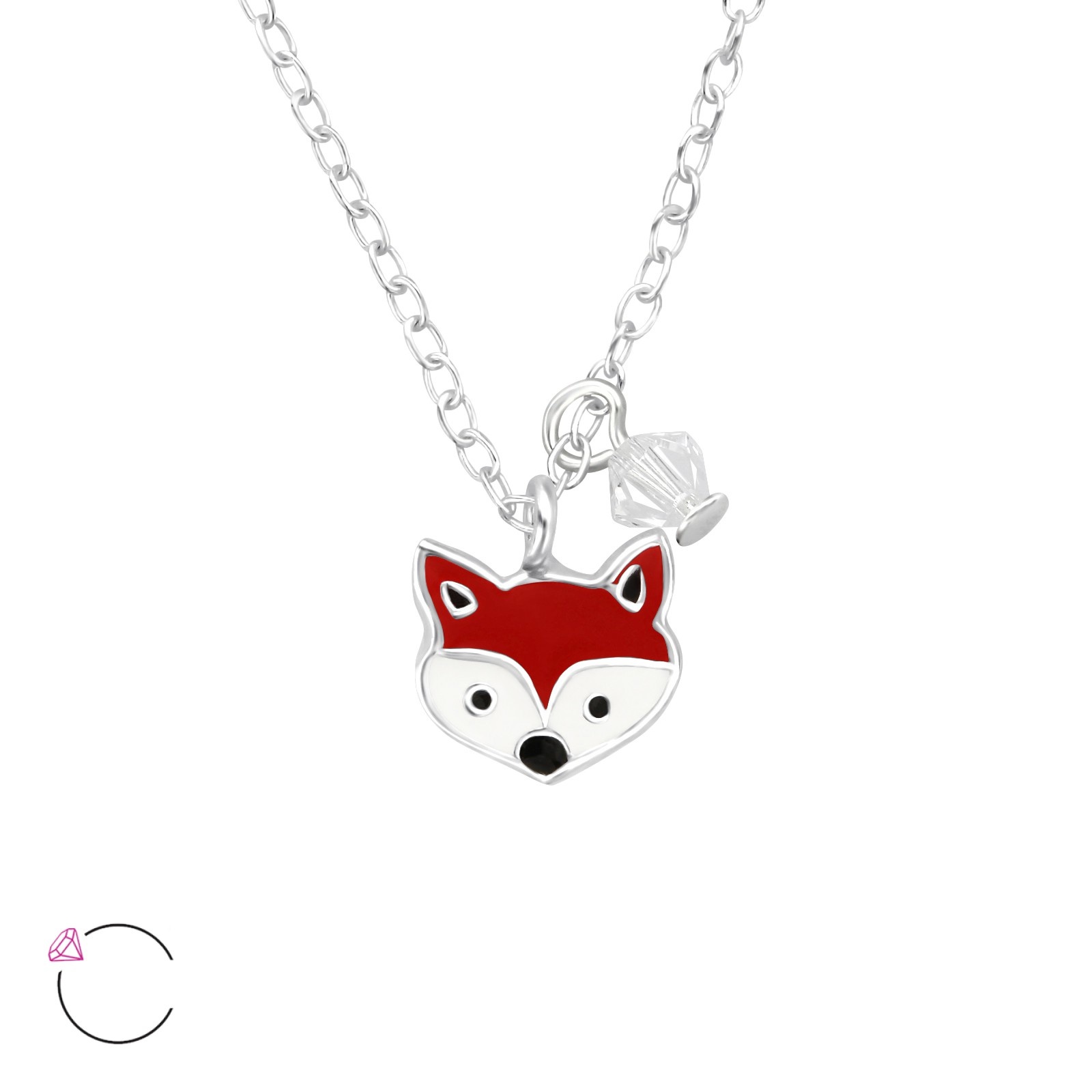 Zilveren kinderketting Vos