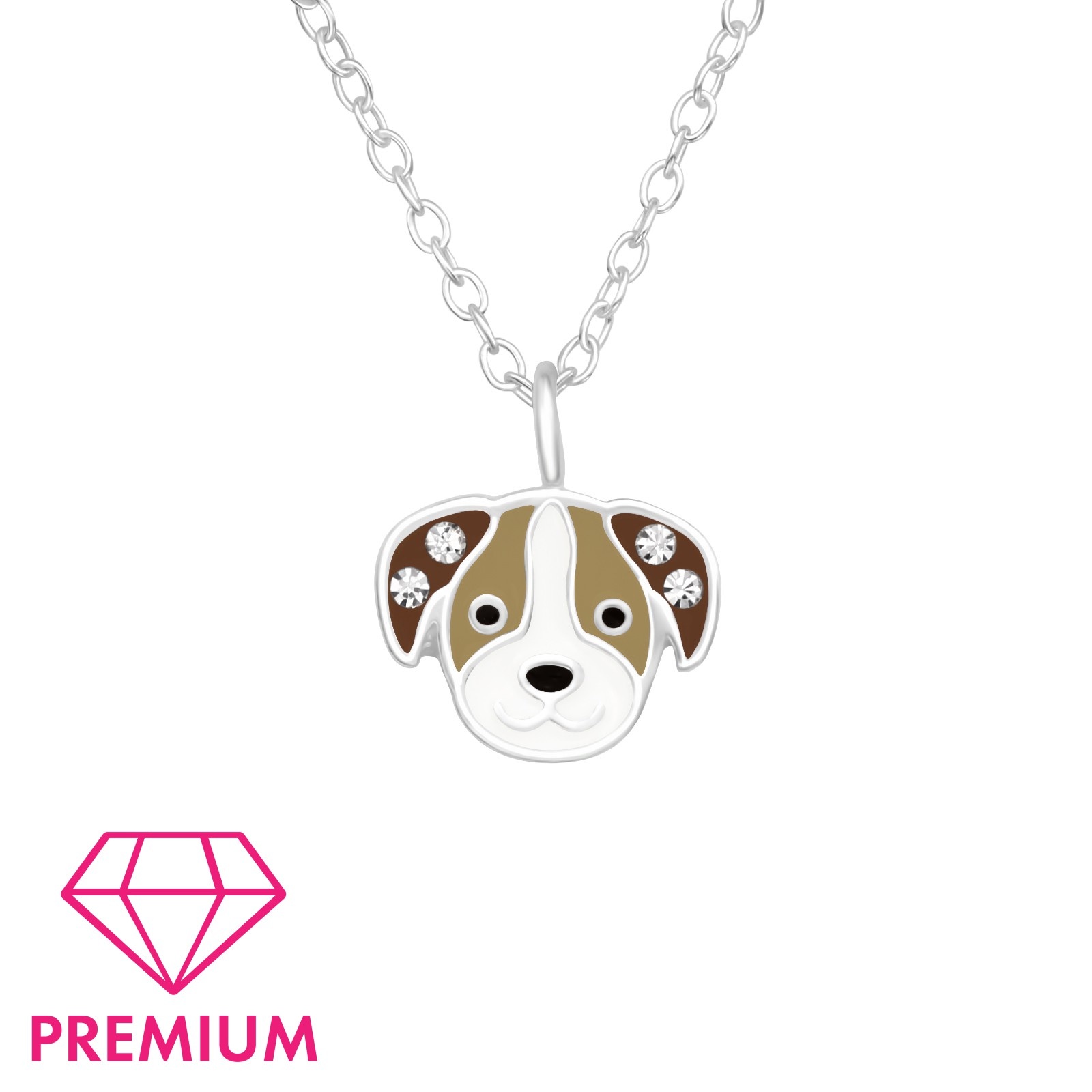 Zilveren kinderketting hond