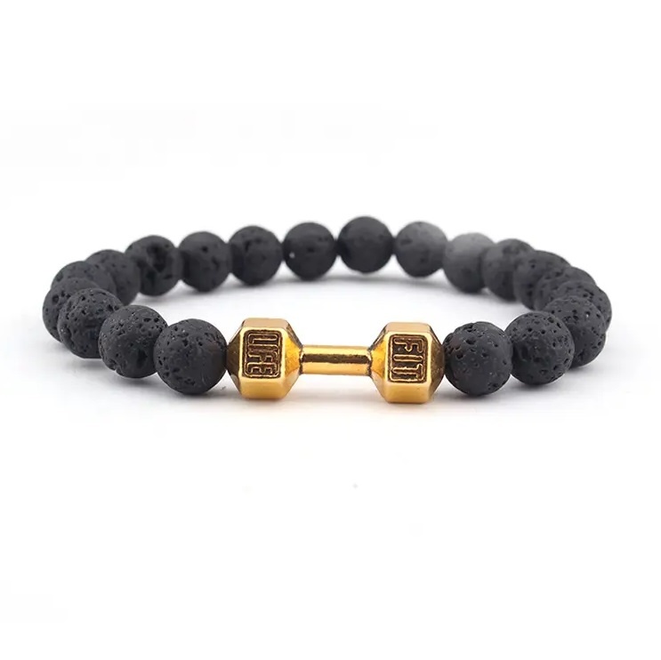Lavastenen armband dumbell